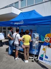 Visitors at the info point