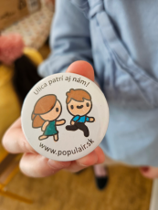Badge with a message