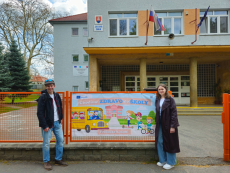 AQM in front of the school